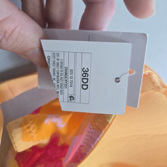 Auden Bra Women's 36DD Pink Orange Floral The Everyday Demi Coverage NWT - Picture 6 of 16